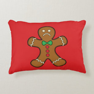 Sad Gingerbread Man Decorative Cushion