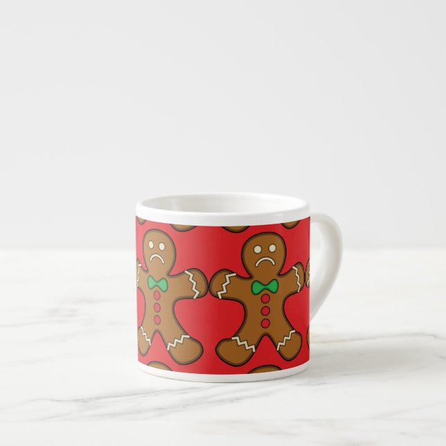 Sad Gingerbread Man Espresso Cup (Front Right)