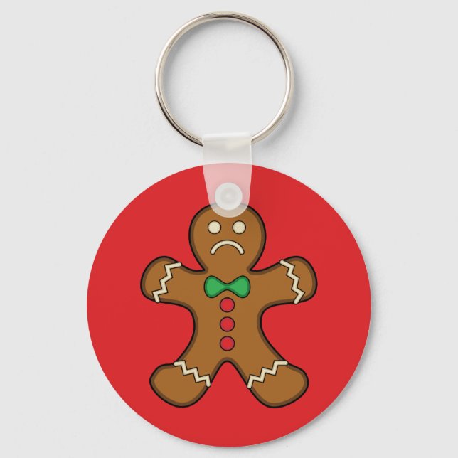Sad Gingerbread Man Key Ring (Front)
