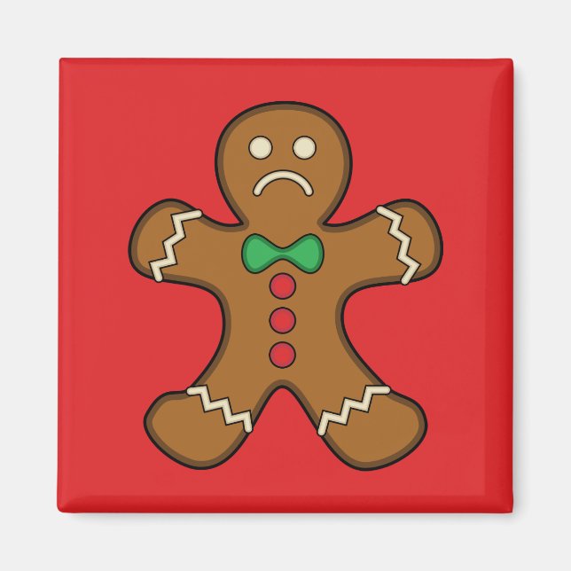 Sad Gingerbread Man Magnet (Front)