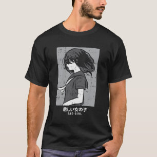Sad Girl Anime Goth Aesthetic Manga Japanese Otaku T-Shirt