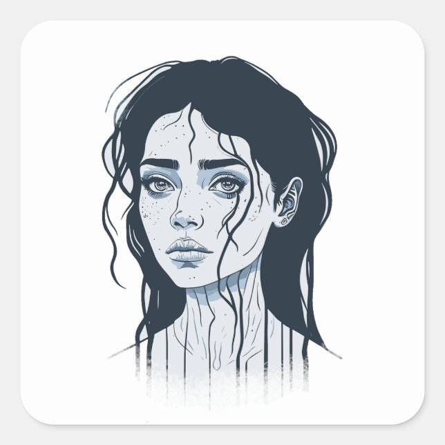 Sad girl sticker (Front)