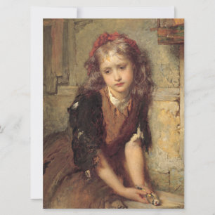 Sad Girl With a Dead Goldfinch Bird (Pet Sympathy) Card