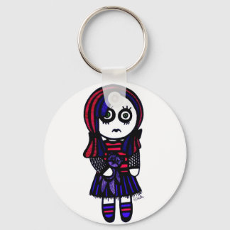 Sad Goth girl keychain