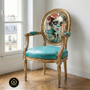 Sad Gothic Gargoyle with Floral Crown Decoupage Tissue Paper