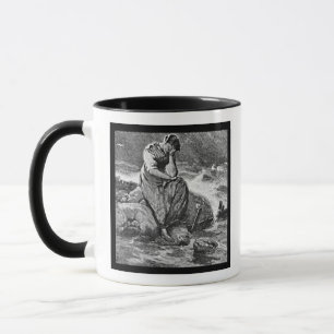 Sad Gothic Woman Vintage Sympathy Art Illustration Mug