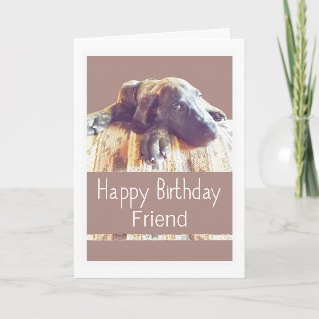 Sad Great Dane Puppy Dog Funny Age Friend Card (Front)