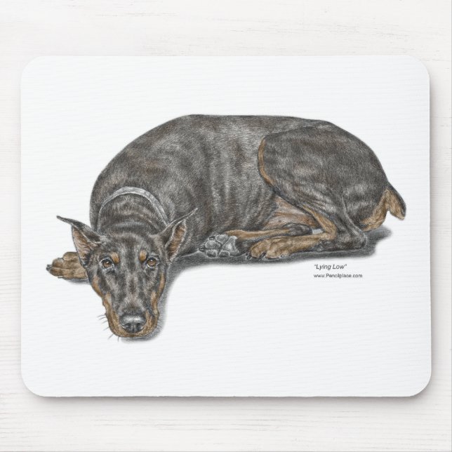 Sad Guilty Looking Doberman Mouse Pad (Front)