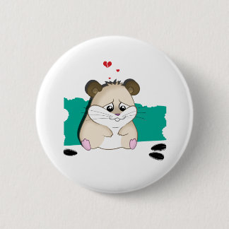 sad hamster 6 cm round badge