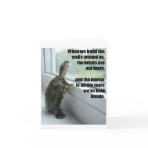 Sad Hipster Turtle greeting card