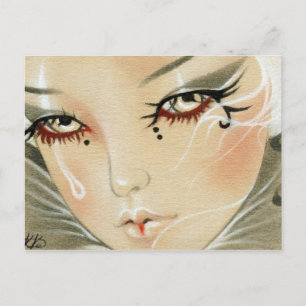 Sad Jester Teardrop Postcard