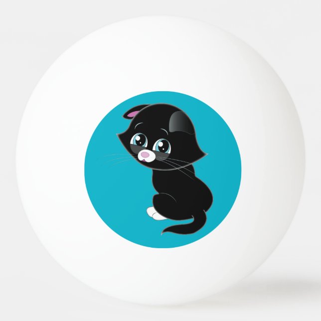 Sad Kitten Ping Pong Ball (Front)