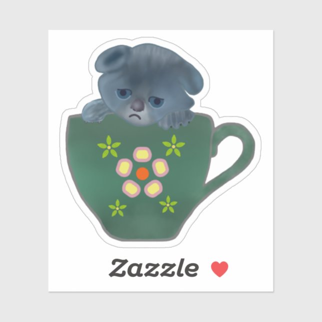 Sad Kitty in  Coffee Mug (Sheet)