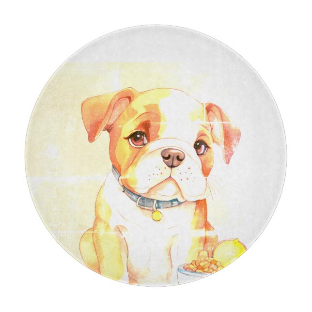Sad little Bulldog Cutting Board (Front)