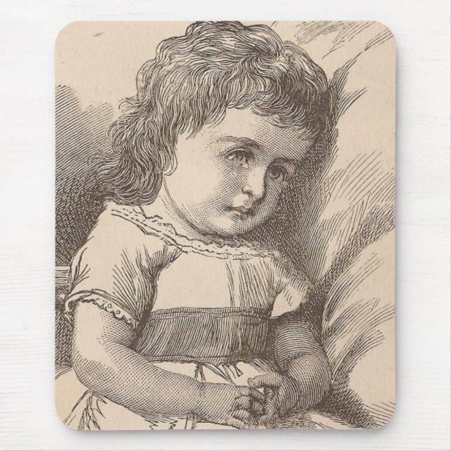 Sad Little Girl Mouse Pad (Front)