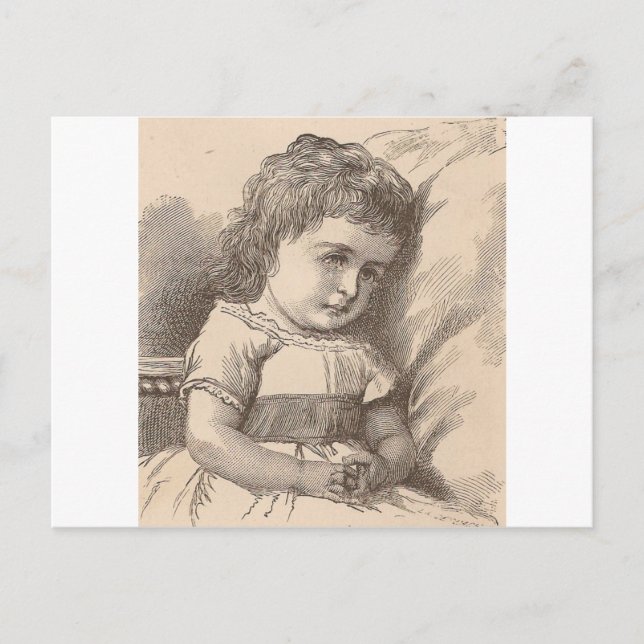 Sad Little Girl Postcard (Front)
