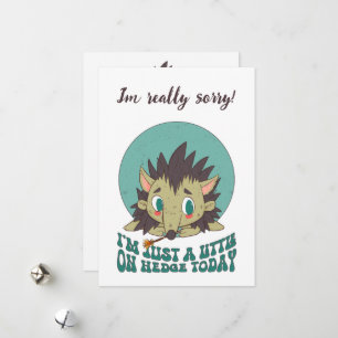 Sad little hedgehog custom apology card