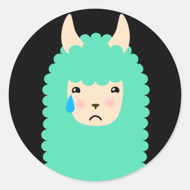 Sad Llama Emoji Stickers (Front)