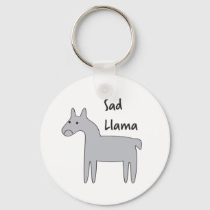 Sad Llama Key Ring