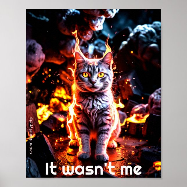 Sad & Lonely Pets Poster Print:  Hellcat (Front)