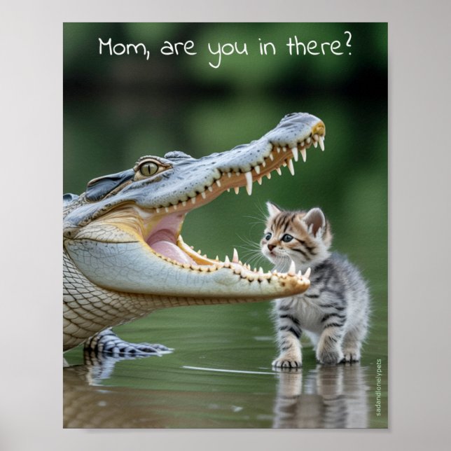Sad Lonely Pets Poster Print: Mum Are You in There (Front)