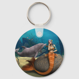 Sad Mermaid Key Ring