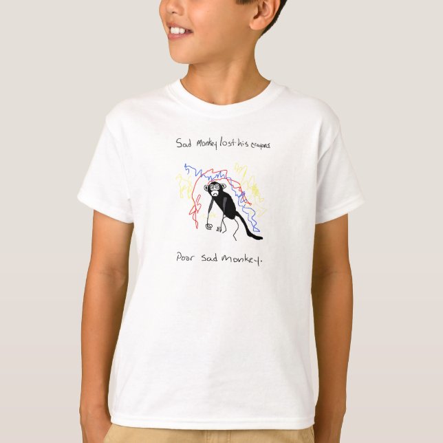 Sad Monkey Lost His Crayons T-Shirt (Front)