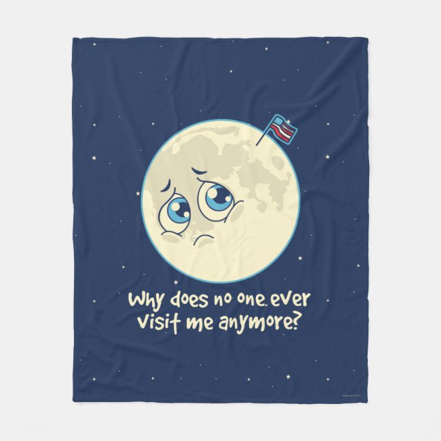 Sad Moon Fleece Blanket (Front)