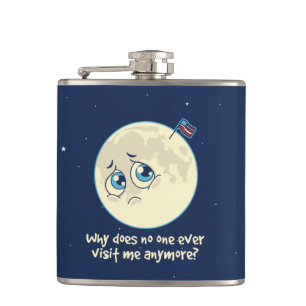 Sad Moon Hip Flask