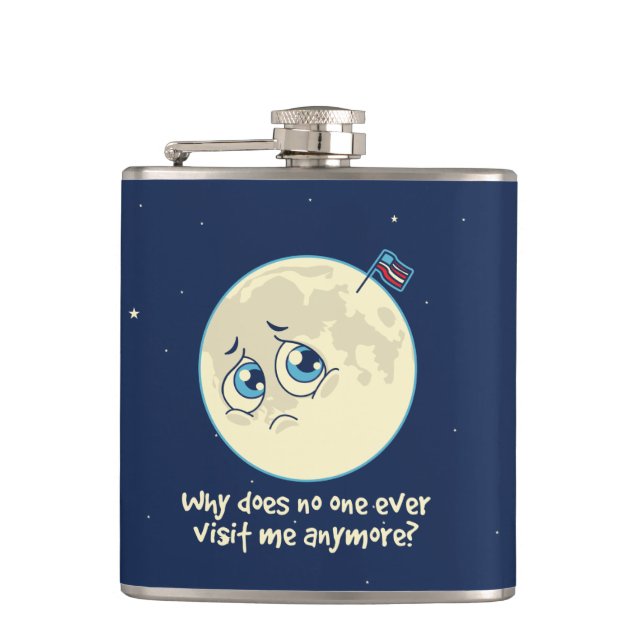 Sad Moon Hip Flask (Front)