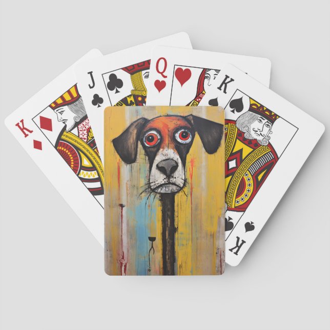 Sad Mutt Large Eyes Painted  Playing Cards (Back)