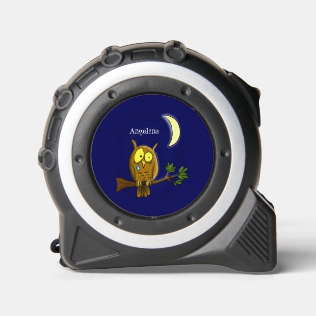 Sad owl with tear and moon missing you cartoon 1 (Front)