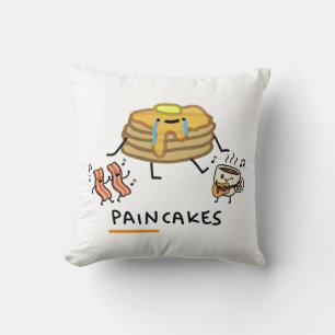 Sad Paincakes - Funny Breakfast Food Pun & Kawaii  Cushion