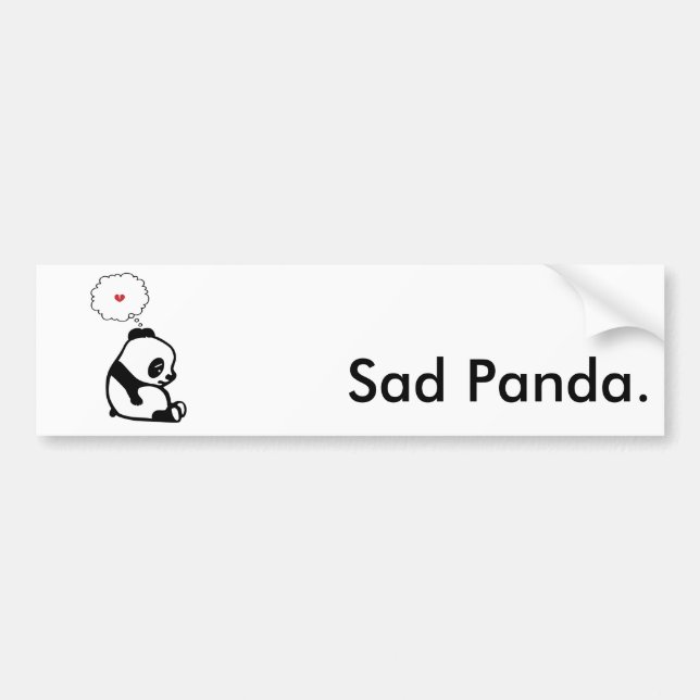 Sad Panda Bumper Sticker (Front)