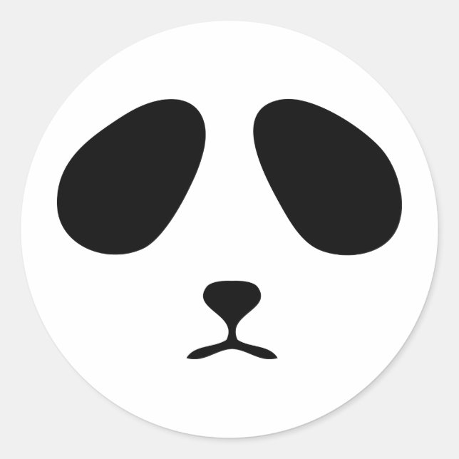 Sad panda face classic round sticker (Front)
