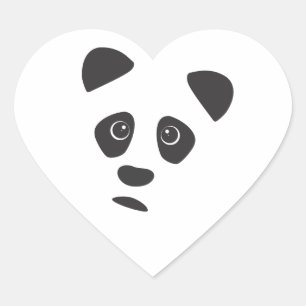 Sad Panda Heart Sticker