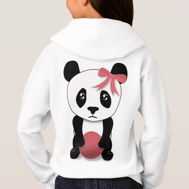 Sad Panda Hoodie for Girls (Back)