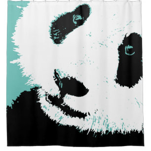 sad panda shower curtain