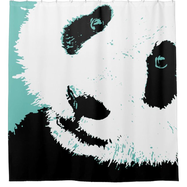 sad panda shower curtain (Front)