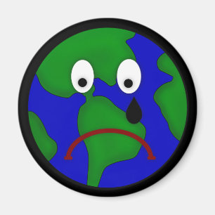 Sad Planet Earth Design Magnet