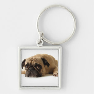 Sad Pug Key Ring