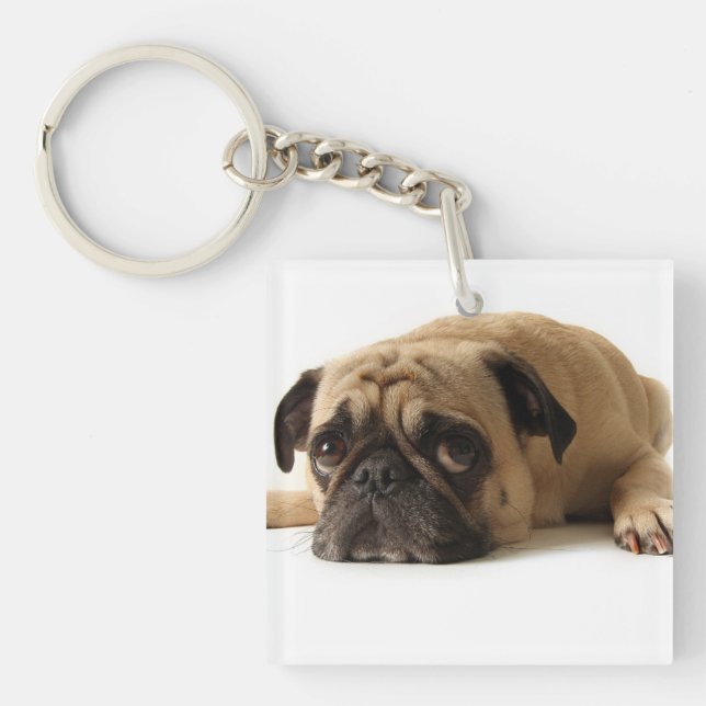Sad Pug Key Ring (Front)