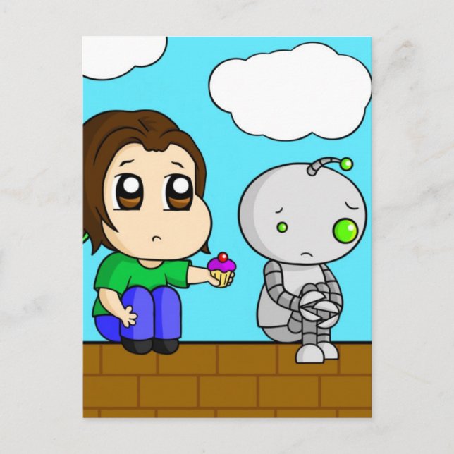 Sad Robot Postcard (Front)