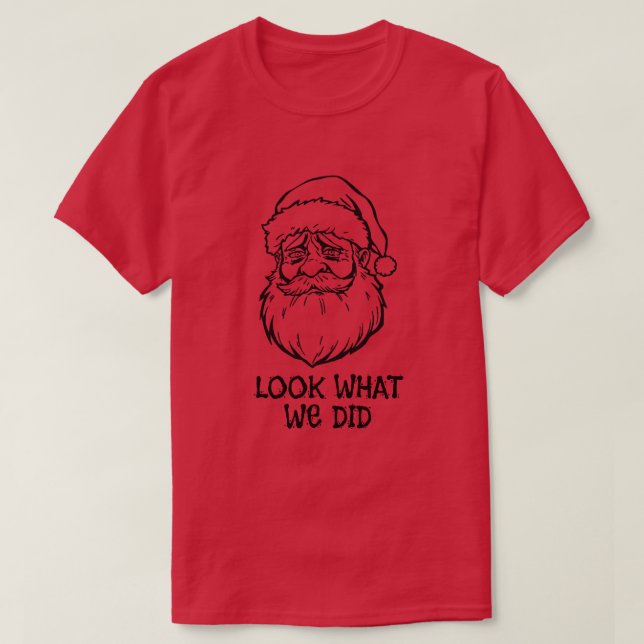 Sad Santa Christmas T-Shirt (Design Front)