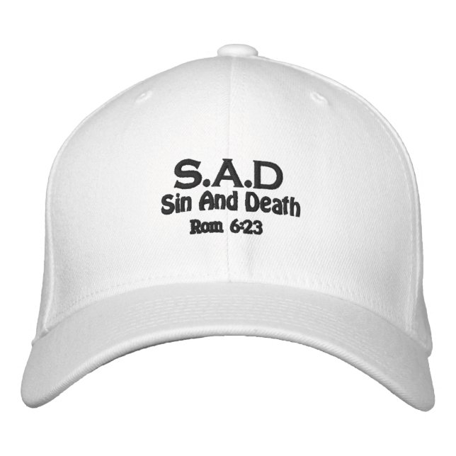 SAD Sin And Death Customise it Embroidered Hat (Front)