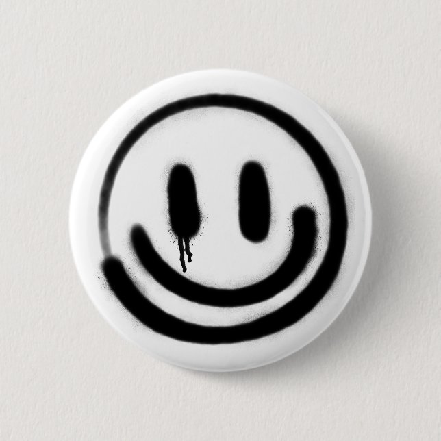 sad smile emoji 6 cm round badge (Front)