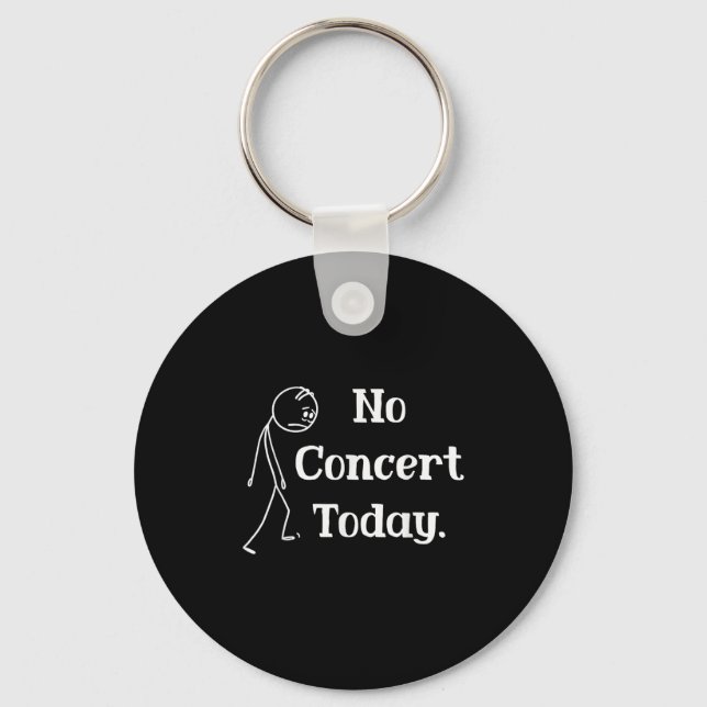 Sad Stick Figure Music Concert Lovers Tee - No Con Key Ring (Front)