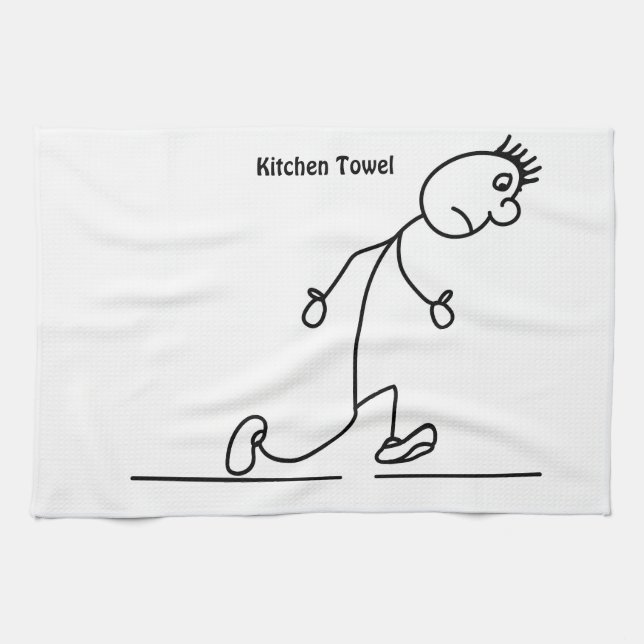 Sad Stickman Kitchen Towel (Horizontal)