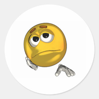 Sad - toon classic round sticker
