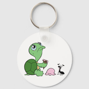 Sad Turtle Happy Ant Key Ring